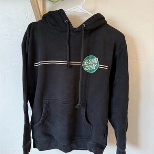 Santa Cruz Black Hoodie with Green Logo